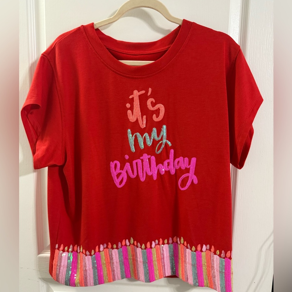 Mary square Red Birthday Shirt size large brand new